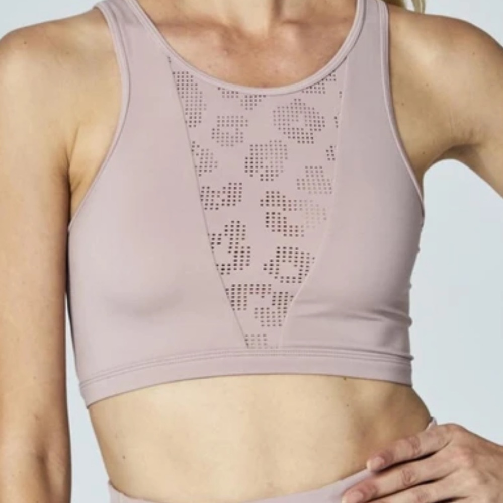Varley black Terri crop cheetah mesh
